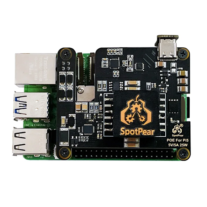 Imagem -02 - Placa de Expansão Raspberry Pi5 Poe com Ativação pd Trigger tipo c Power Over Ethernet Módulo 802.3af at