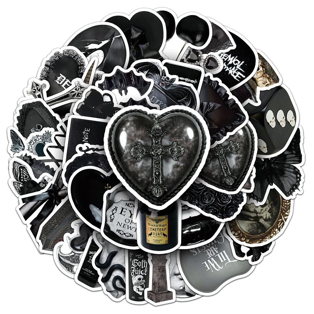10/30/50 قطعة كول الظلام القوطية الإرهاب الجمجمة ملصقات الشارات مقاوم للماء Skateboard بها بنفسك سكيت الكمبيوتر المحمول الهاتف حقيبة السيارة الكتابة على الجدران ملصق #2
