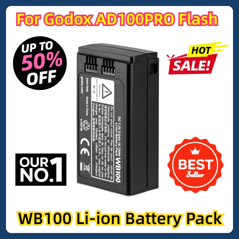 

For Godox AD100PRO Flash WB100 Li-ion Battery Pack