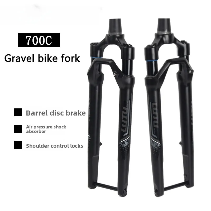 

LUTU 700C Road Bicycle Mountain Bike Aluminum Alloy Disc Brake Version o Absorbing Buet Axis Ultra Light Front Fork