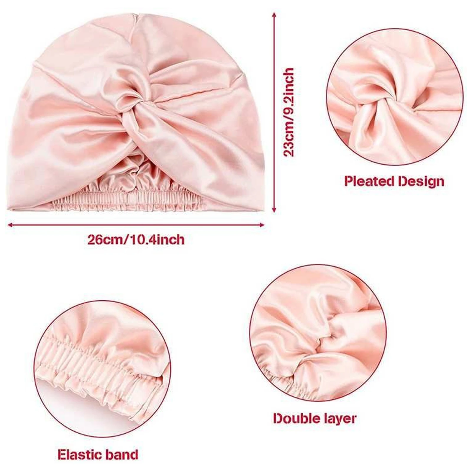 New Satin Hair Cap For Sleeping Invisible Flat Imitation Silk Round Haircare Women Headwear Ceremony Adjusting Button Night Hat 6