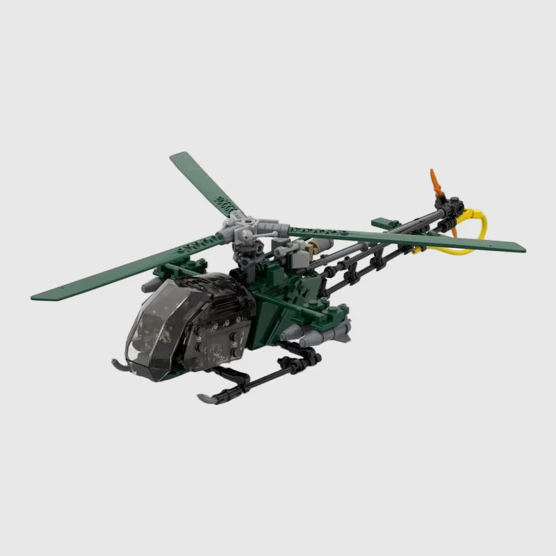 SA.313B Light Helicopter Model MOC Building Bricks War Equipment Modular Technology Gifts Holiday Assemble Children Toys Suit