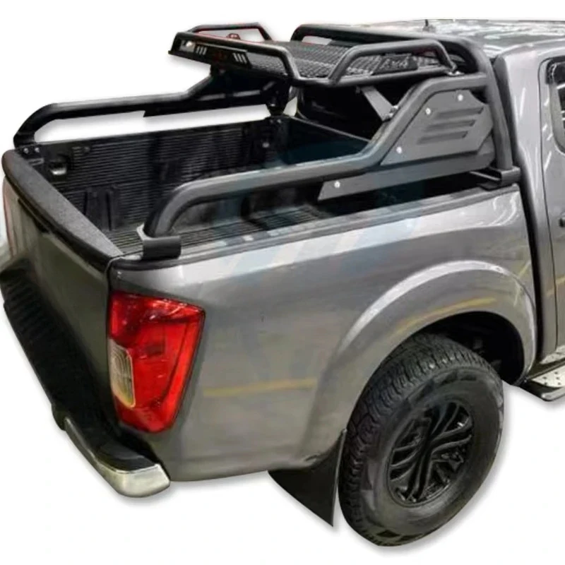 

High Quality Custom 4x4 Pickup Truck Black Steel Universal Roll Bar With Roof Rack Top Basket