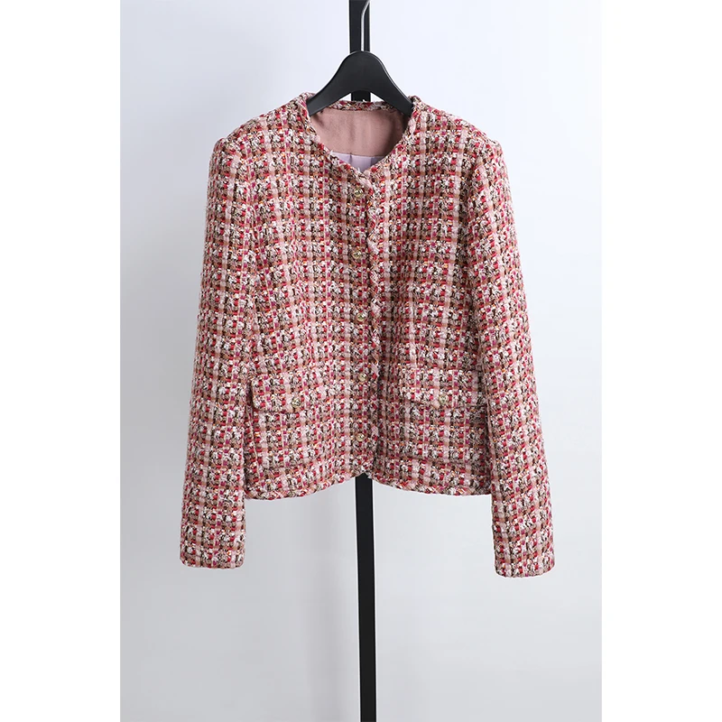 

Повседневный стеганый жилет прямого кроя с круглым вырезом, весенняя новинка, женский топ-жакет в стиле маленькой французской элегантности от Awei Clothing