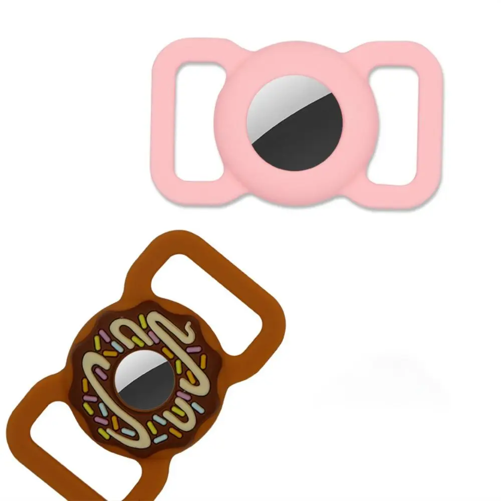 

Silicone Protective Sleeve Solid Color Doughnut Dog Collar Holder Waterproof Anti-lost Pet Tracker Protective Case for Airtags