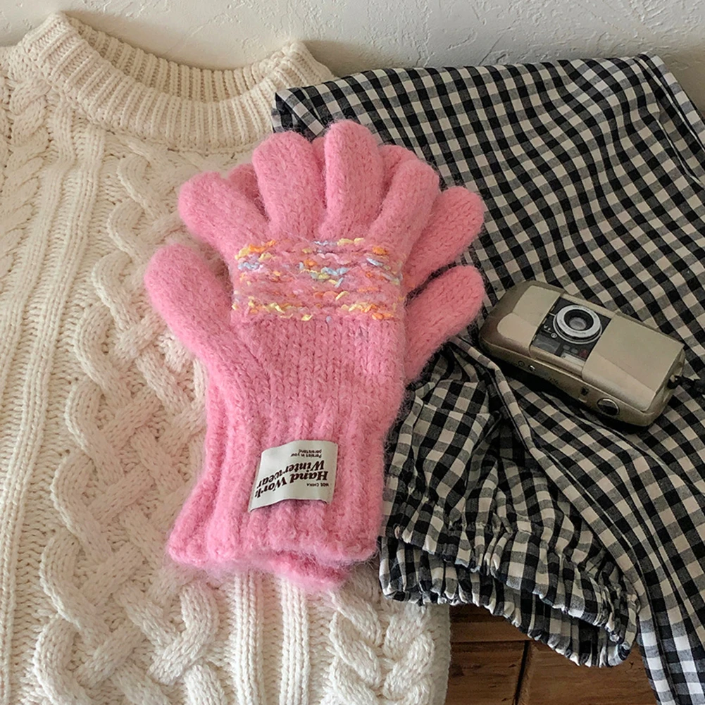 Verdickte warme Strickhandschuhe, Touchscreen, warm halten, Fäustling, Geschenk zum Geburtstag