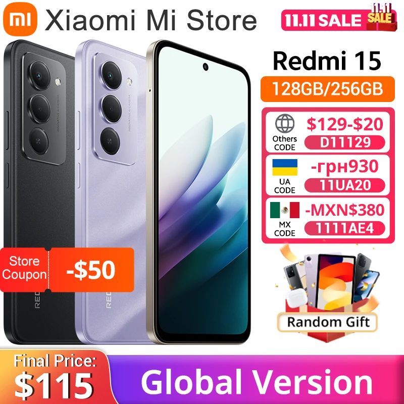【Brand+】Redmi 15 глобальная версия смартфона 6