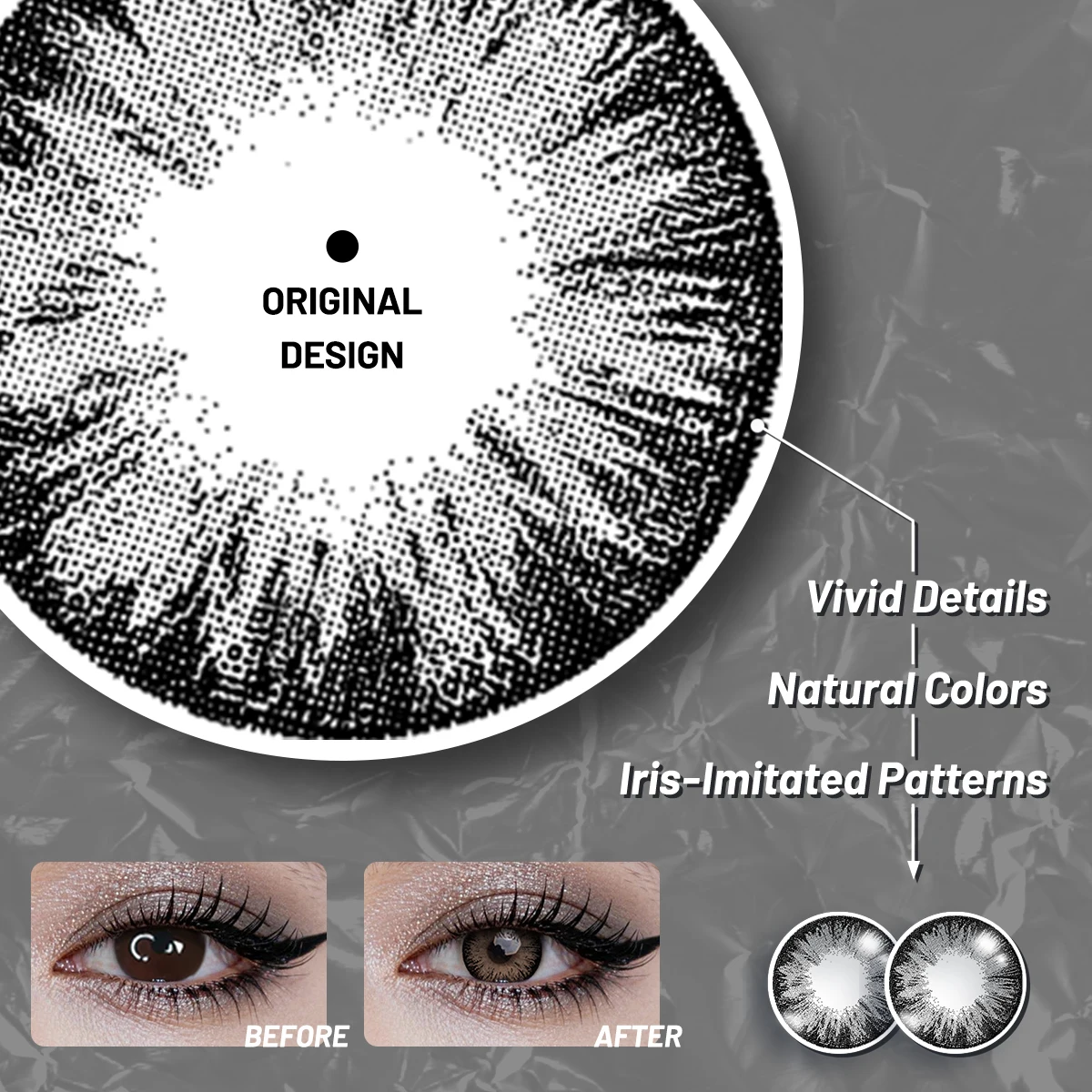 VISUASHOW natürliche schwarze farbige Kontaktlinsen 1 Paar 14,2 mm halbjährig weich für tägliches Augen Make-up – Detail 5