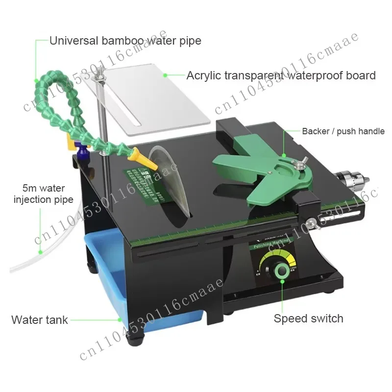 Jewelry Stone Cutting Machine with Drilling Device Polishing Water System
