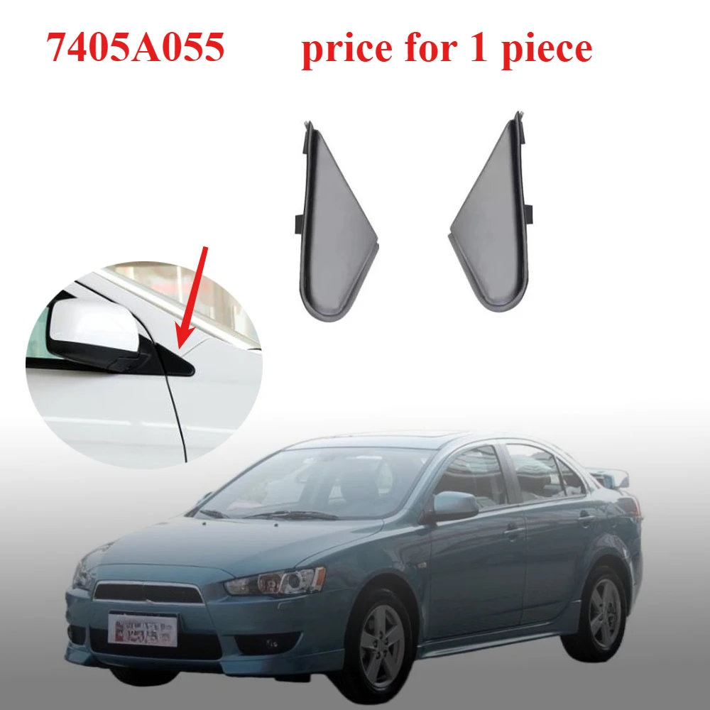 Garnish Mirror Pillar Trim for Lancer CX CY CZ 7405A055 2007-2020 Triangle Plate for EVO X Black Cover for FORTIS