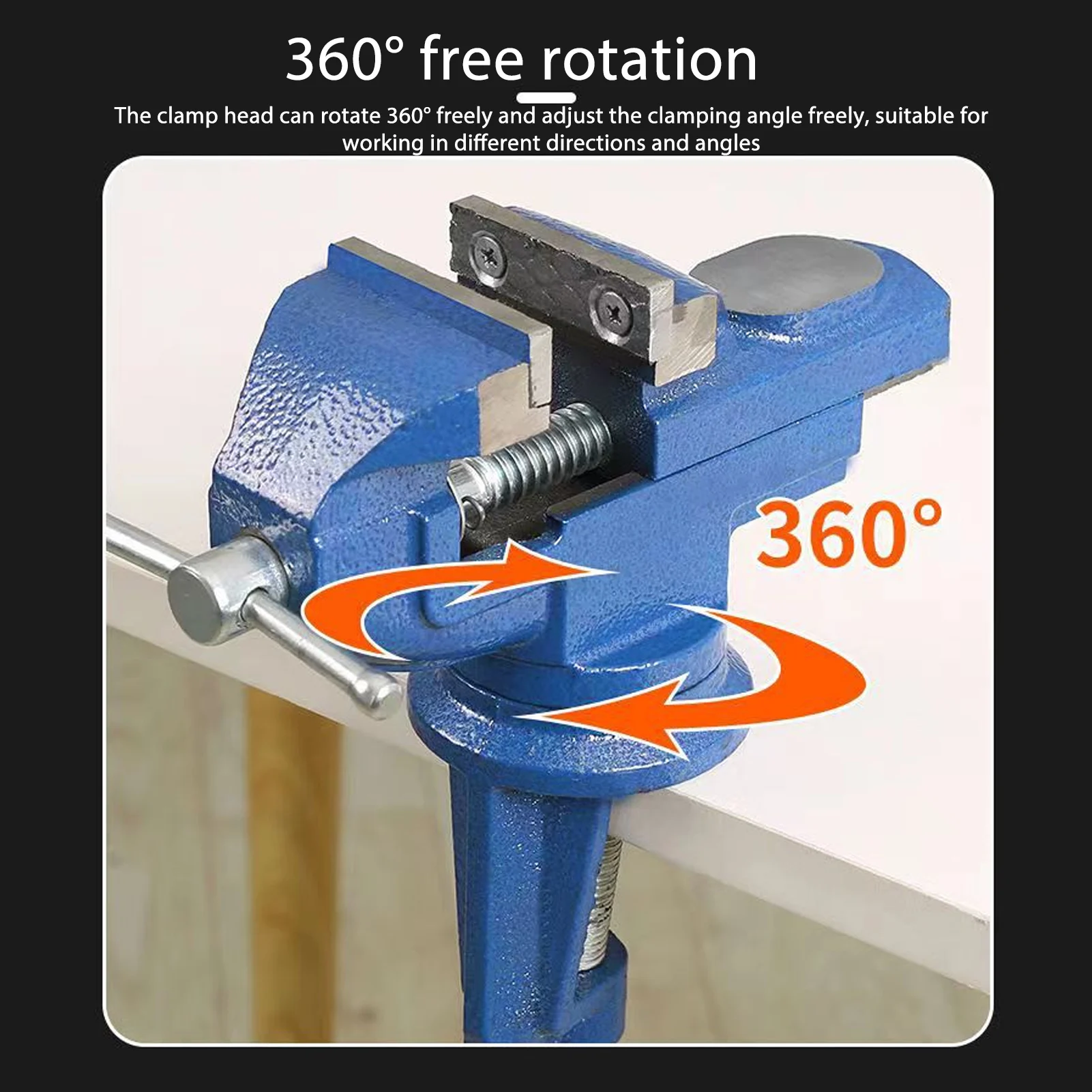 Bench Vise Heavy Duty 50mm Jaw High Hardness 360 Degree Rotation Universal Table Vise Clamp