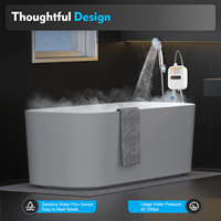 3500W Electric Water Heater Portable Instant Tankless Water Heater with Temperature Display for Kitchen Bathroom Home