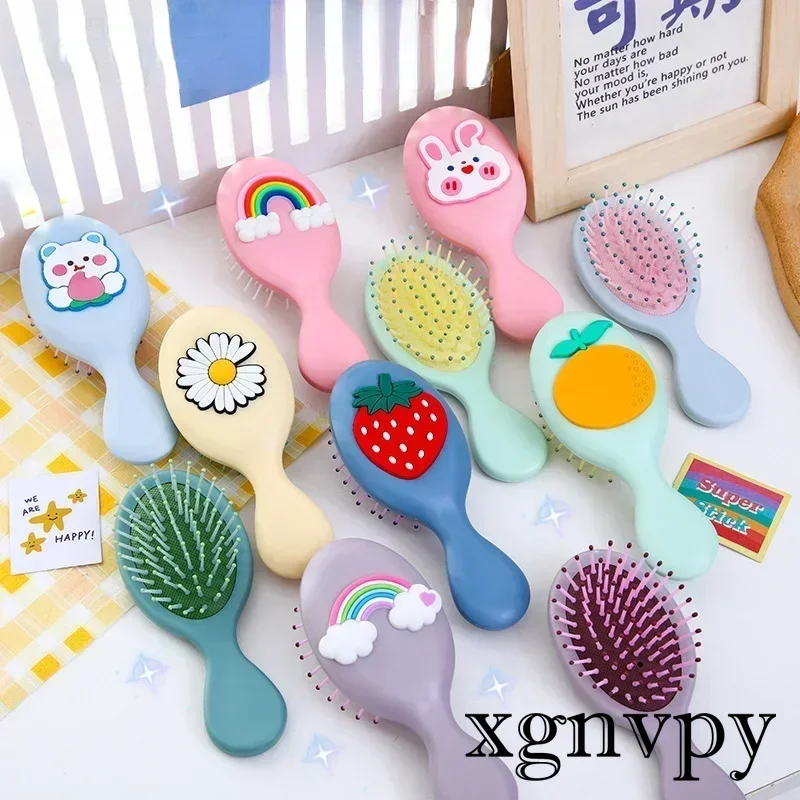 Kids Hair Combs Hair Brushes Child Portable Anti-static Comfortable Head Massage Combs Baby Boys Girls Hair Comb Orange Rainbow