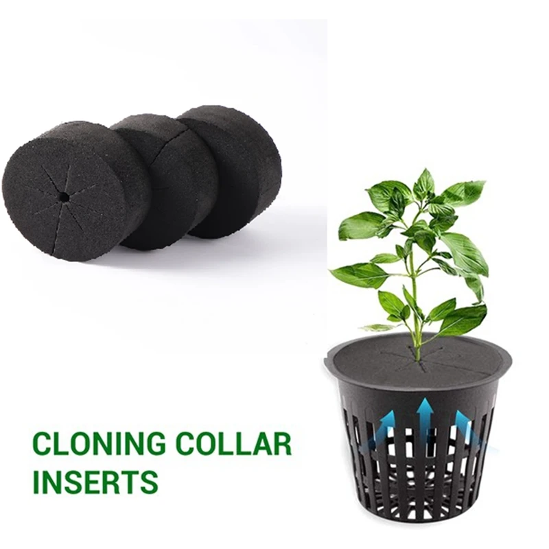 70Pcs Garden Clone Collars Neoprene Inserts Sponge Block For 2 Inch Net Pots Hydroponics Systems And Plants Root Sponge