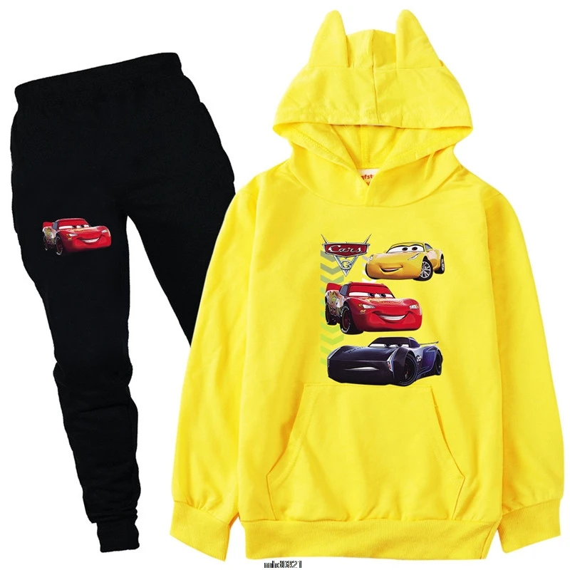 2-15Y Fashion suit McQueen Hoodie Pants 2pcs Set Print Sportsuit Car 95 Boys Clothing Toddler Girl Outfits Sets