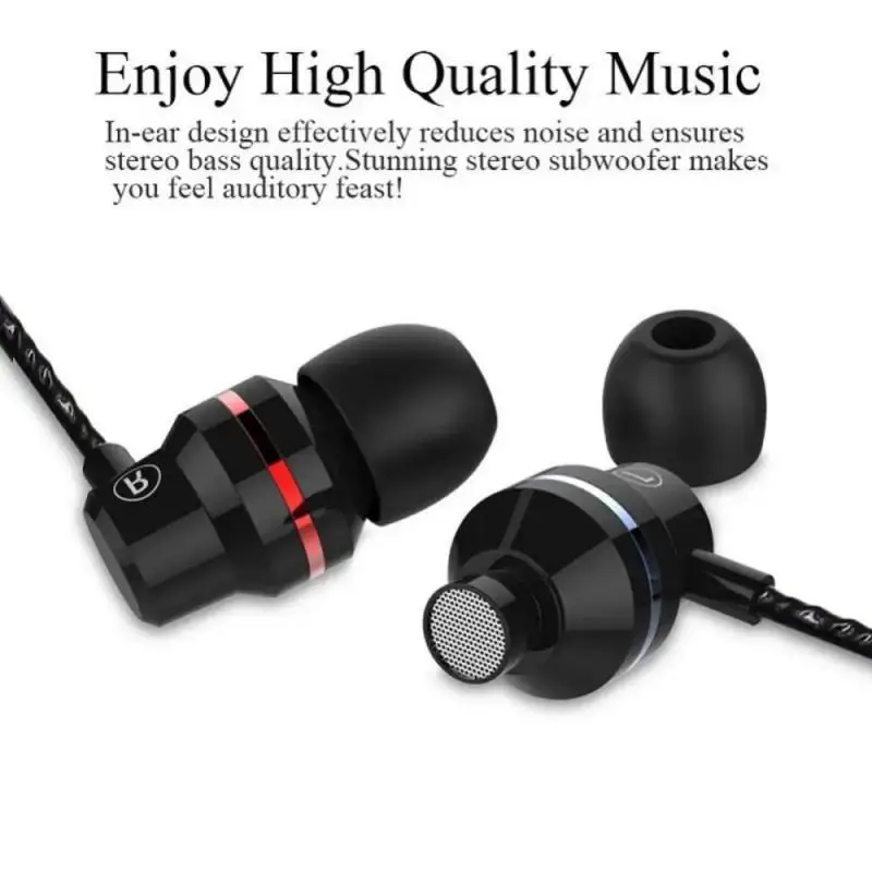 3.5MM Wired Music Earphones In-Ear Wired Metal Headphones Stereo Phone Headset With Microphone For Model