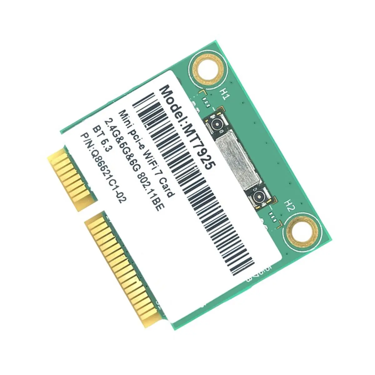 A46U MT7925 WiFi7 Network Card 5400Mbps Bluetooth5.3 Tri Band 2.4G/5G/6G WiFi Card MINI PCIE Wireless Card W Antenna Baffle