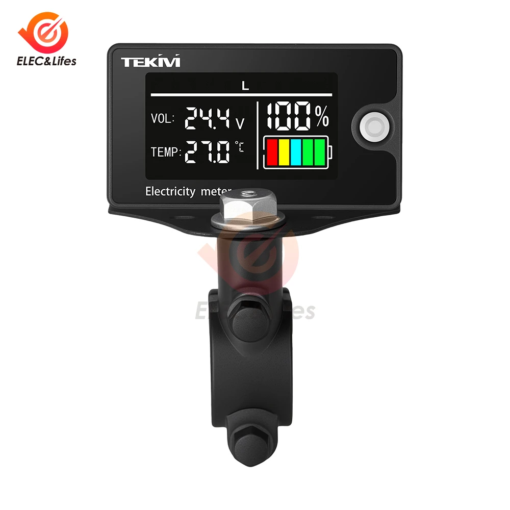 6840C Battery Voltmeter DC 8V-100V Capacity Indicator Power Meter Lithium LiFePO4 lead-acid cell 12V 24V 48V LCD Screen Display