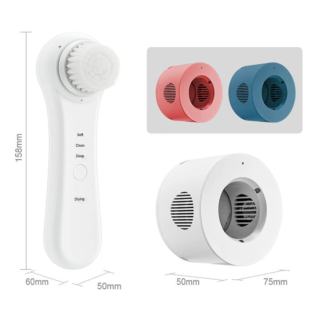 Wholesale Electric Facial Cleaning Brush Device Massager Sonic Vibrating Face Cleansing Brush with UV Function