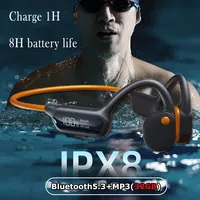 X10 Bone Conduction Headphones Bluetooth 5.3 Earphones Wireless IPX8 Waterproof Headset MP3 Player Swimming Ear-hook with Mic