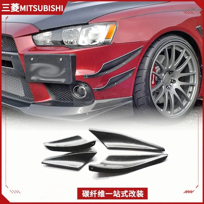Applicable Mitsubishi EVO10 Wingshen Carbon Fiber Modification Parts Varis Front Bumper Spoiler Front Surround Spoiler Air Knife