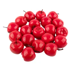 20Pcs Artificial Fruits Faux Apples Plastic Decorative Fruits Fake Fruits Red Apples Lifelike Simulation For Kitchen Party