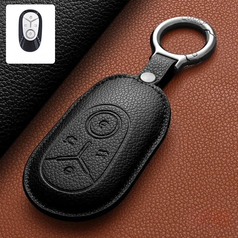 Geely EX2 leather key case - stitching detail