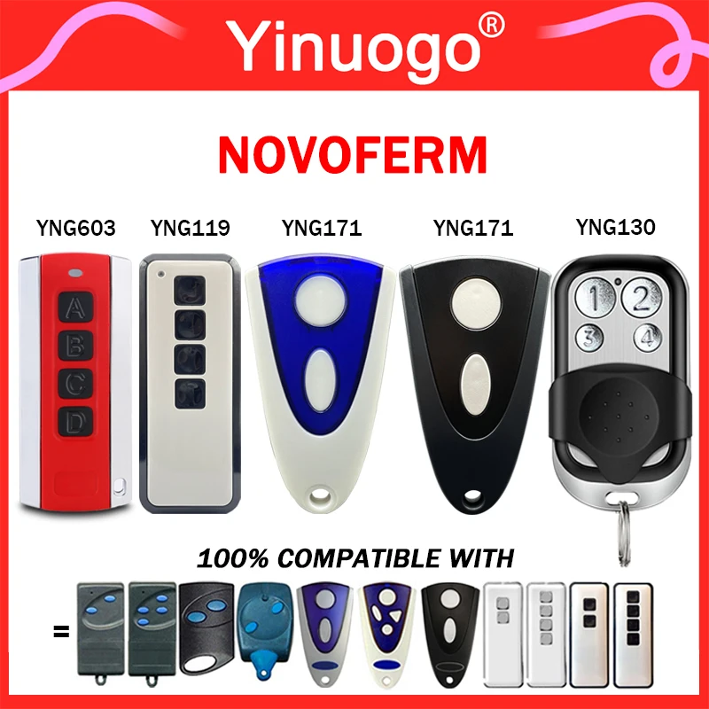 

NOVOFERM NOVOTRON 502 MAX43-2 504 MAX43-4 512 MIX 43-2 524 522 MTR43-2 MCHS43-2 MNHS433-02 MNHS433-04 433.92MHz Remote Control