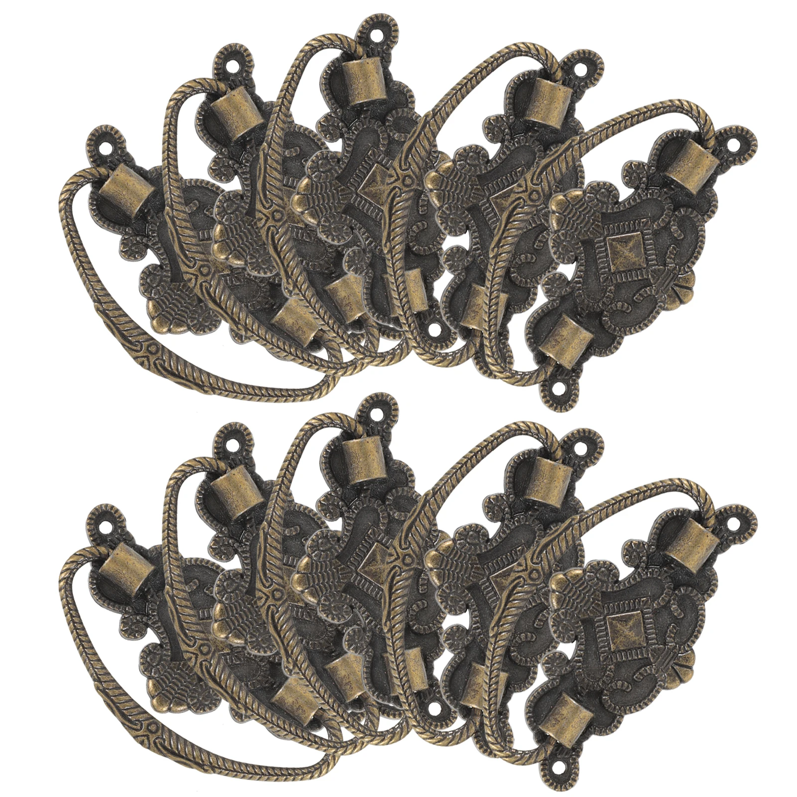 

10pcs Retro Handles Silver Cabinet Kitchen Furniture Pulls Decorative Alloy Drawer Hardware Dresser Wardrobe