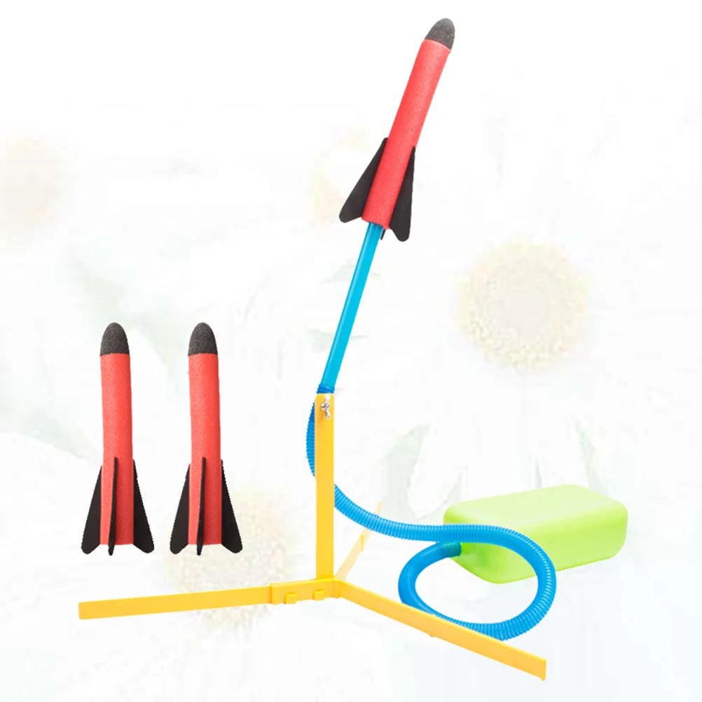 Outdoor Catapult Novelty Launcher Kids Toys Pneumatic Space Rocket Air Rockets Playset