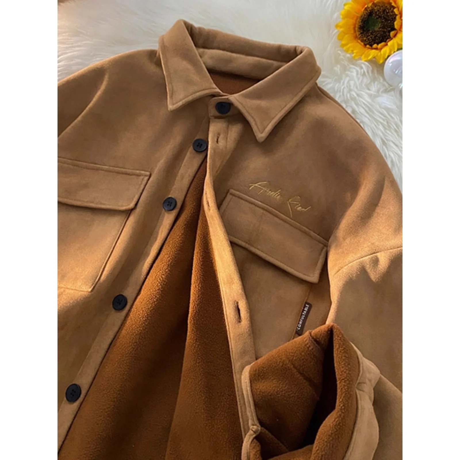 

Очень большой японский замшевый длинный свеч с вышивкой 300-мешком, мужской зимний свободный тьенский джет, молодежный повседневный...