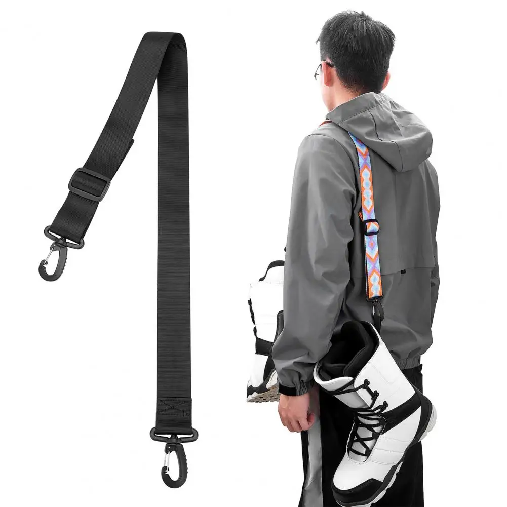 Ski Boot Carrier Strap Adjustable with Hook Clips Ice Roller Skate Snowboard Boot Shoulder Leash Sling for Winter Sports