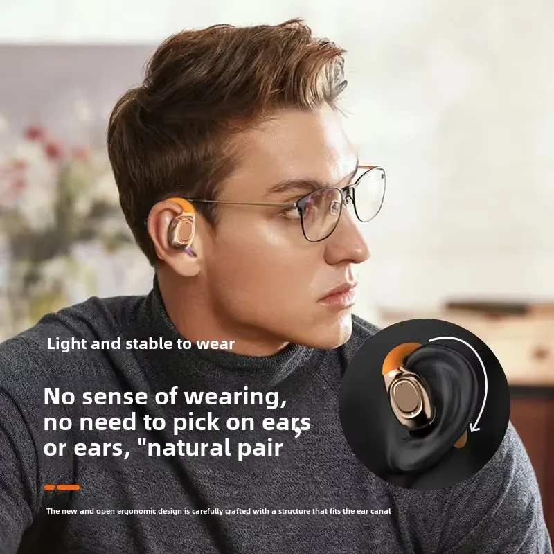 سماعات أذن لاسلكية مفتوحة الطراز مع ميكروفون بلوتوث 5.3 24 ساعة عمر بطارية طويل 360 درجة °   صوت محيطي بانورامي غير داخل الأذن #3