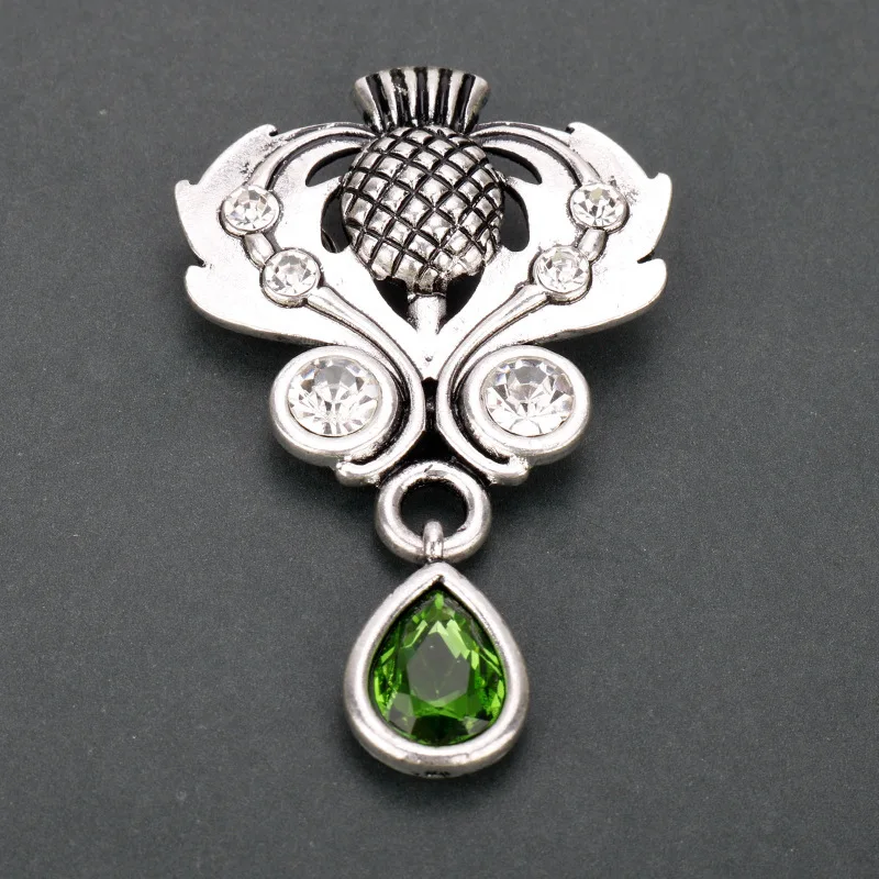 Retro Scottish National Flower Thistle Brooch Stylish Elegan