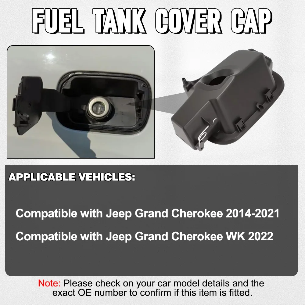 

Car Fuel Filler Door Tank Cap Housing For Jeep Grand Cherokee 2014-2021 WK 2022 68148794AM, 68148794AH, 68148794AC