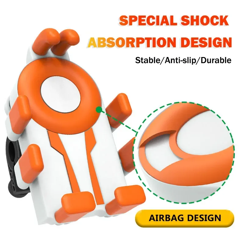 3-Layer Shock Absorption Motorcycle Phone Holder Stable MTB Mobile Phone Mount