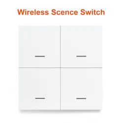 Smart ZigBee Switch 4 Gang Scenario 12 Scene Switch Push Button Controller Support deCONZ Zigbee2mqtt Home Assistant