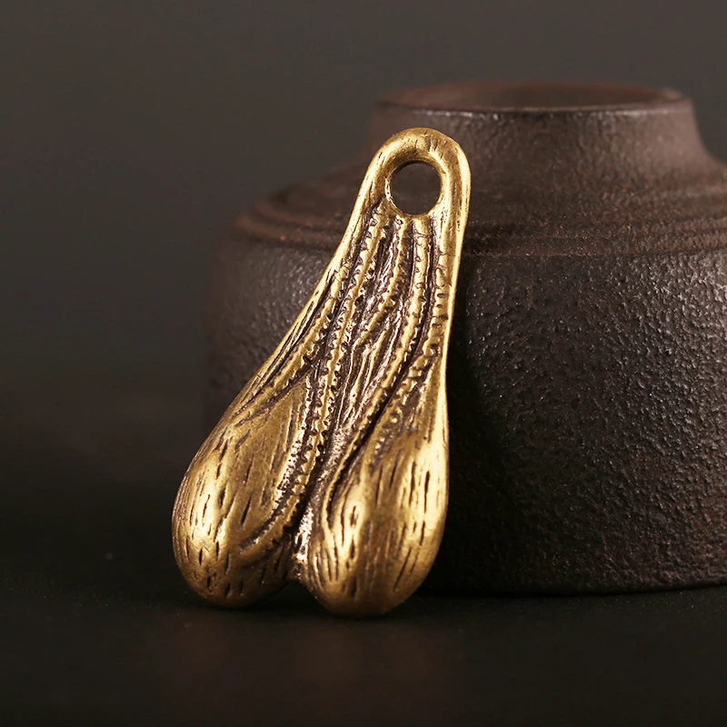 Solid Brass Men's Testicle Pendant Keychain Car Diy Accessories For Women Men Durable Design