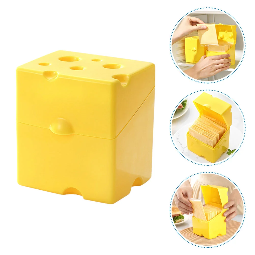 

2 Pcs Cheese Storage Box Mini Fridge Containers Household Boxes Food with Lids Butter Bacon Keeper Abs Slice Snacking