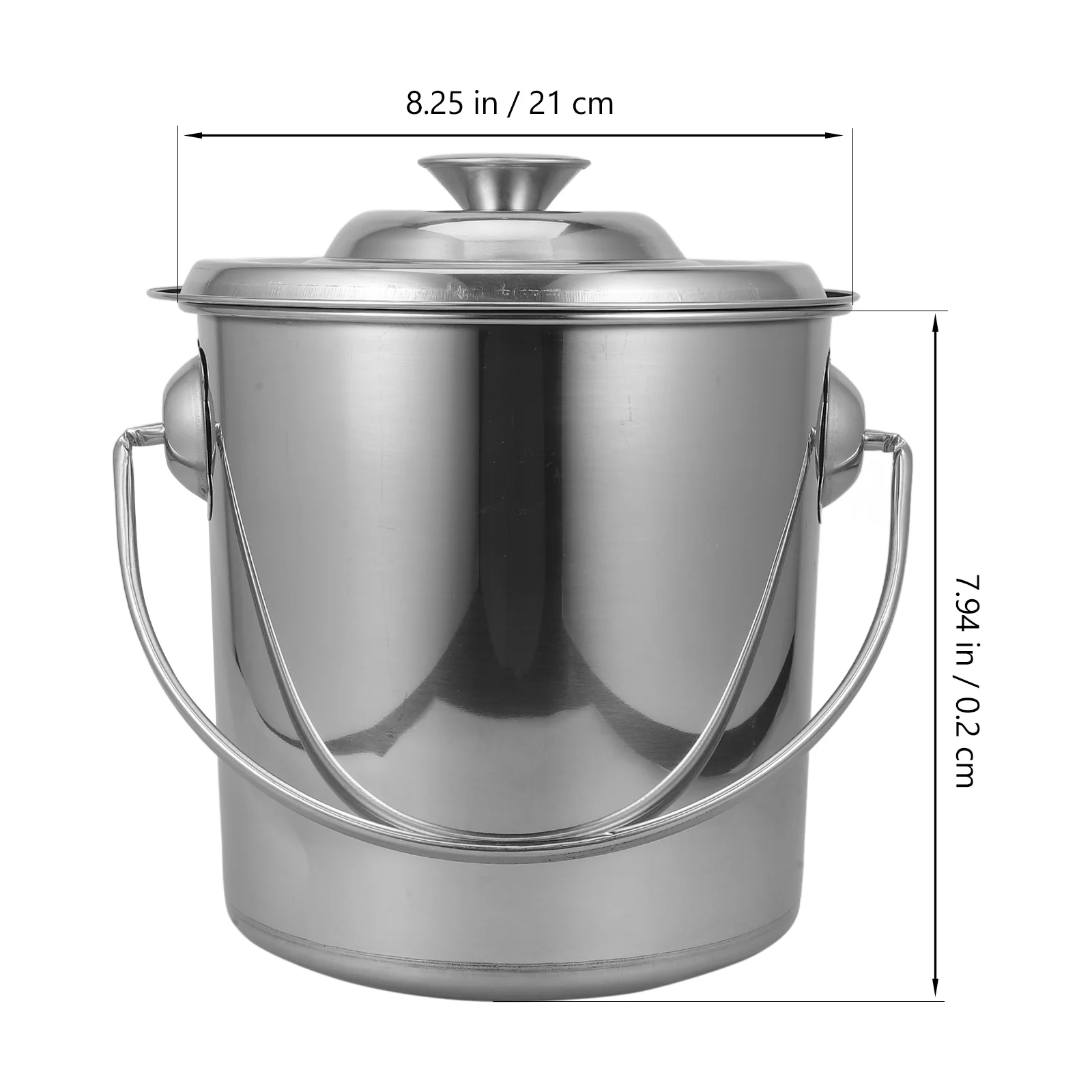 Buckets Pail Storage For Rice Box Multifunctional Stainless Steel Milk Silver With Sealed Lid