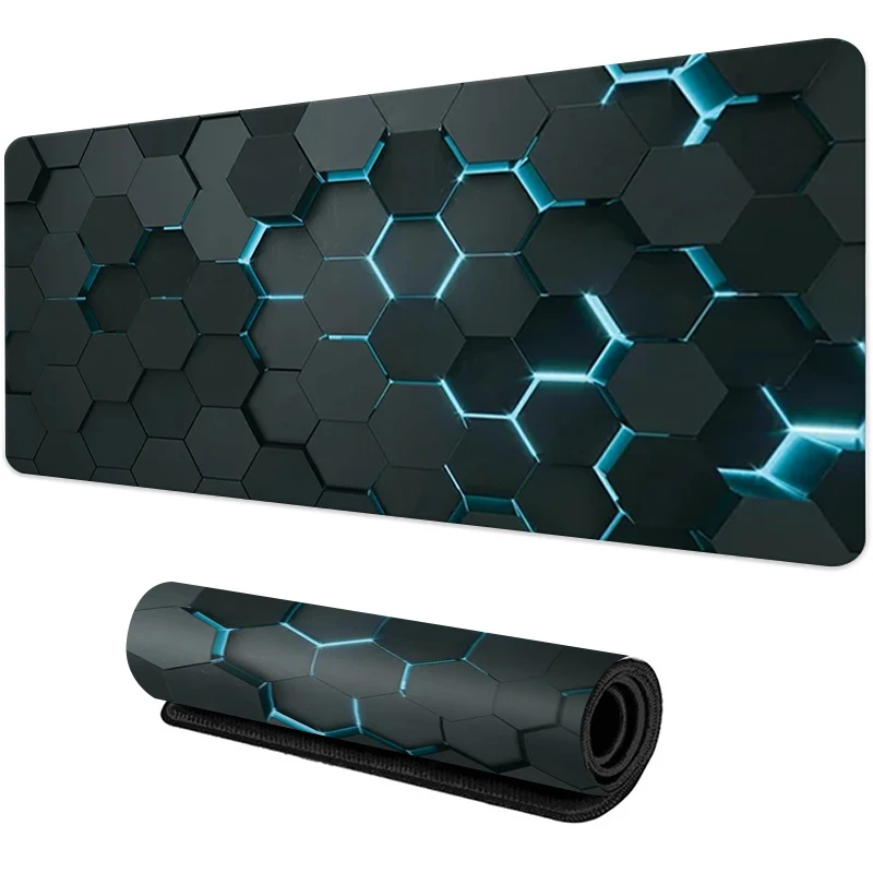대형 3D 기하학 패턴 게이밍 마우스 패드 멋진 컴퓨터 사무실 게임 테이블 매트 새로운 XXL 고무 미끄럼 방지 긴 키보드 데스크 매트