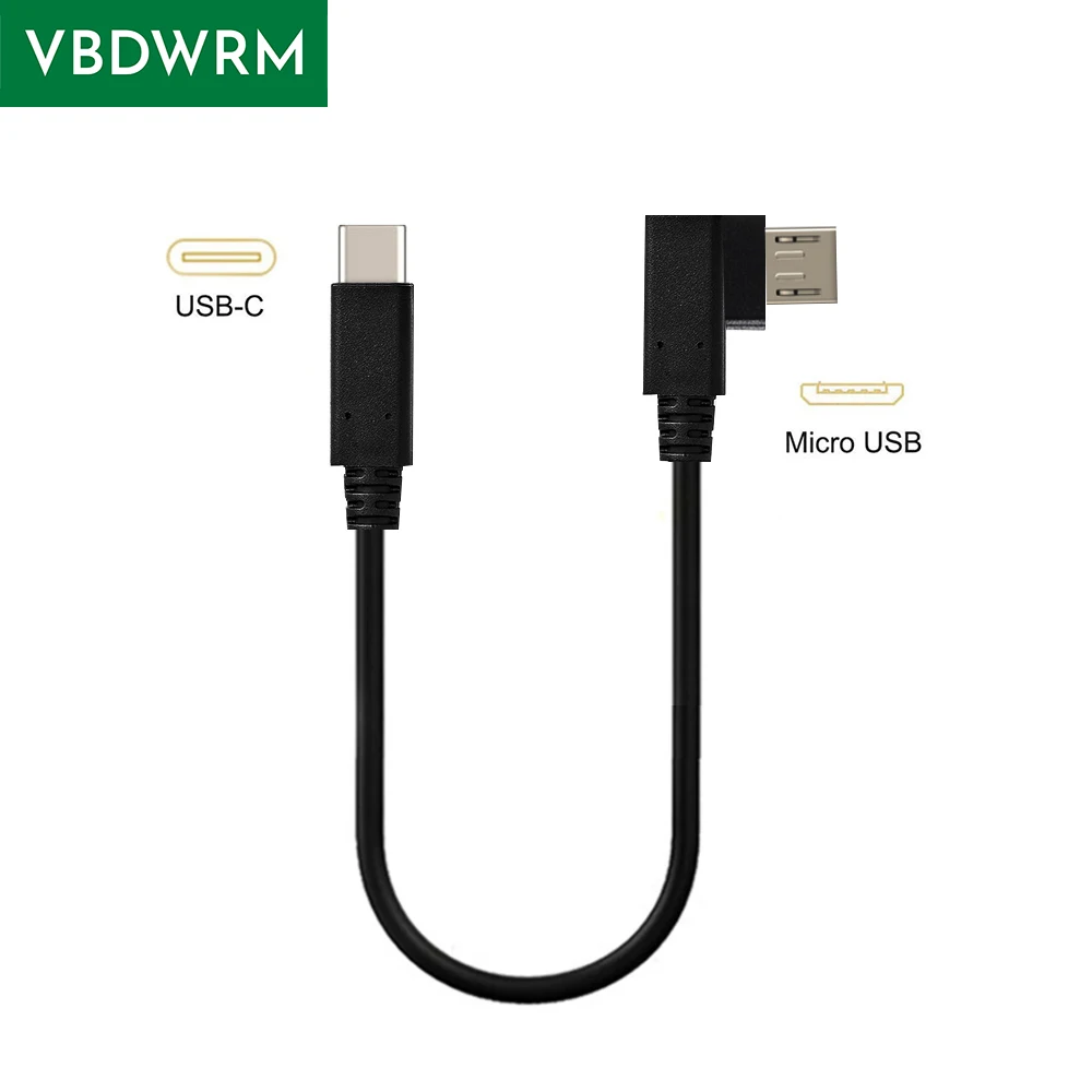 Angled USB C to Micro USB Cable Short USB Type C to Micro USB OTG power Sync cable USB-C to Micro USB for Samsung XiaoMi Huawei