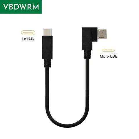 Angled USB C to Micro USB Cable Short USB Type C to Micro USB OTG power Sync cable USB-C to Micro USB for Samsung XiaoMi Huawei