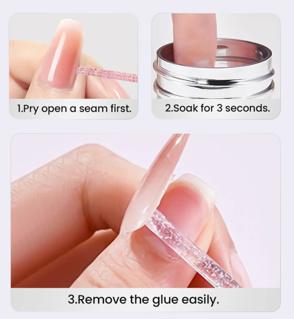 Nagellackentferner-Schwamm mit Nagelplatten, fester Kleberentferner, der die Nägel nicht beschädigt, geeignet für Nagelstudios
