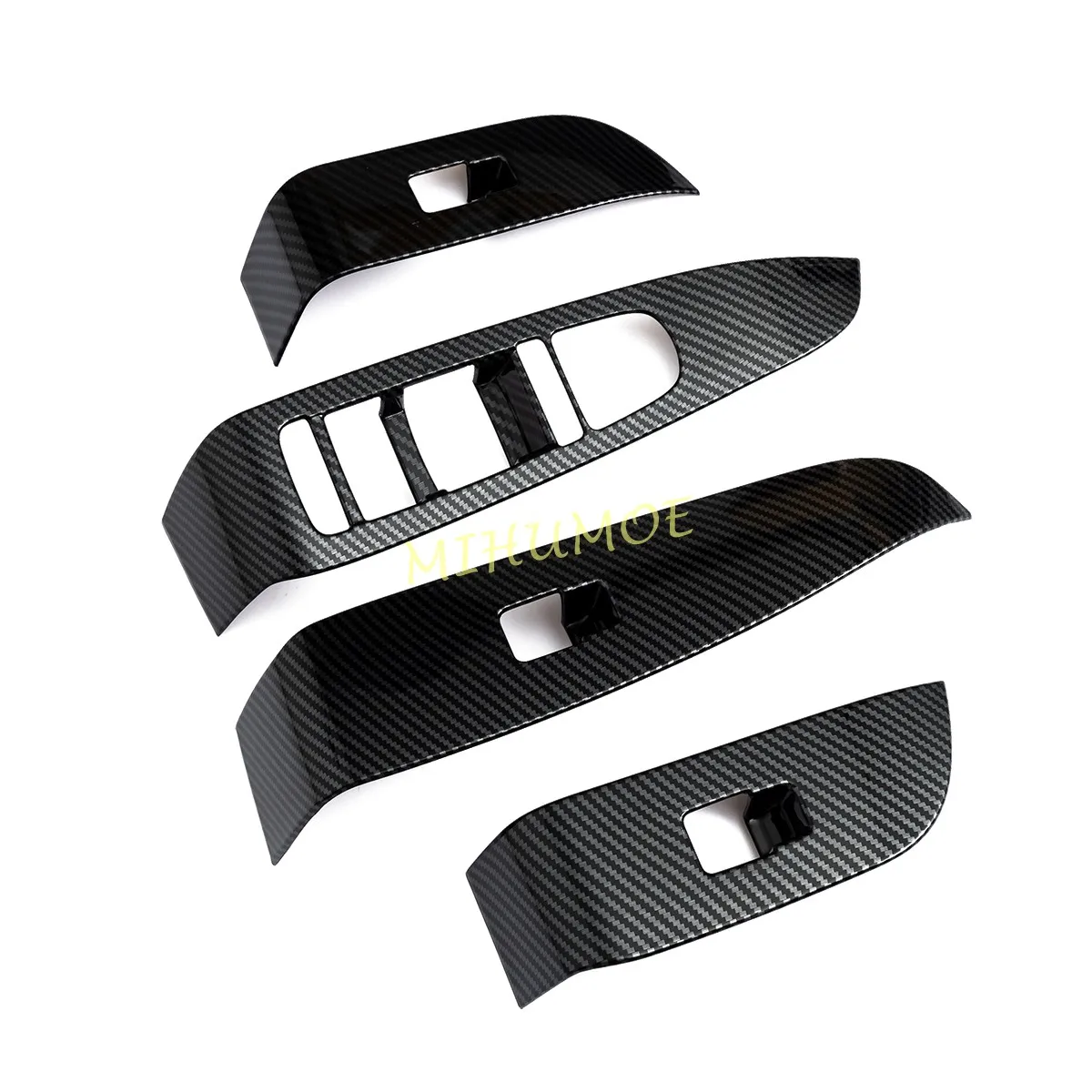 For BYD Sealion 7 Sea Lion 07 EV 2024 2025 2026 ABS Carbon Fiber Car Door Armrest Window Switch Button Lift Panel Cover Frame