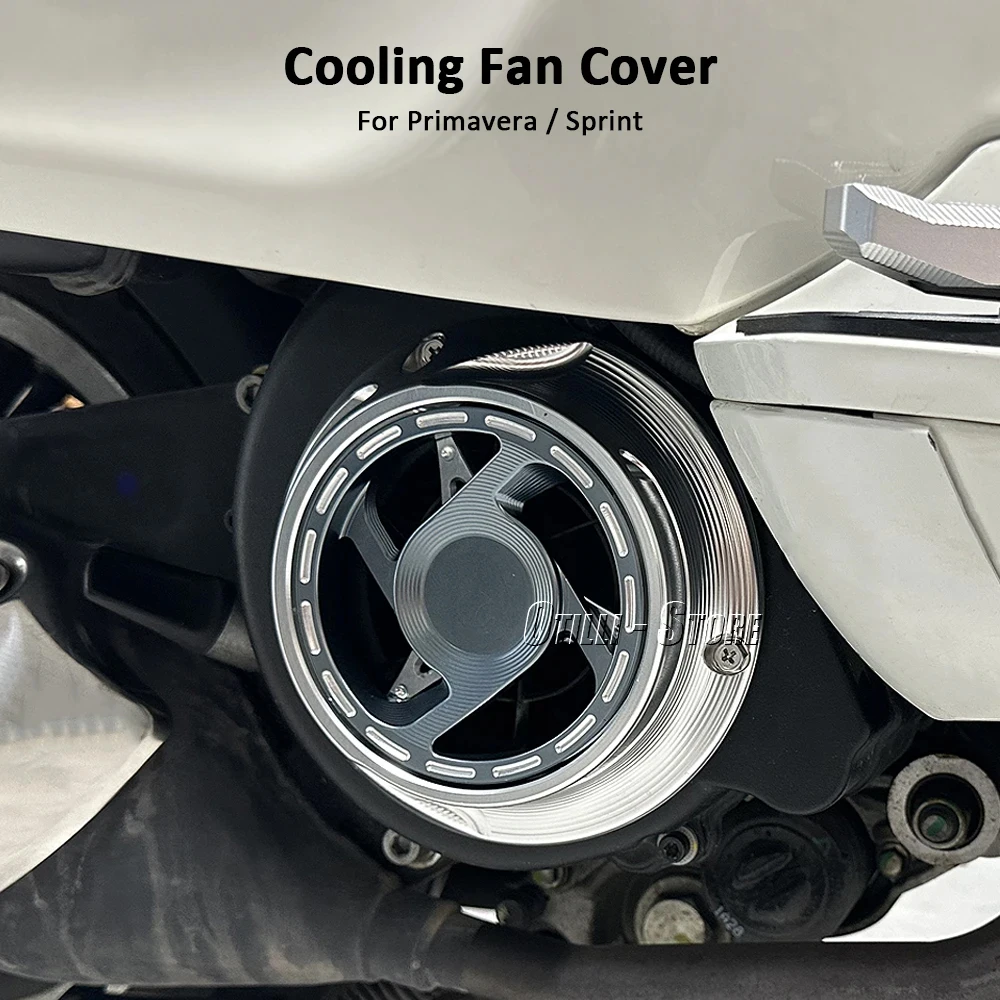 Motorcycle Accessories Aluminum Engine Radiator Guard Rotating Cooling Fan Cover For Vespa Primavera Sprint 125 150