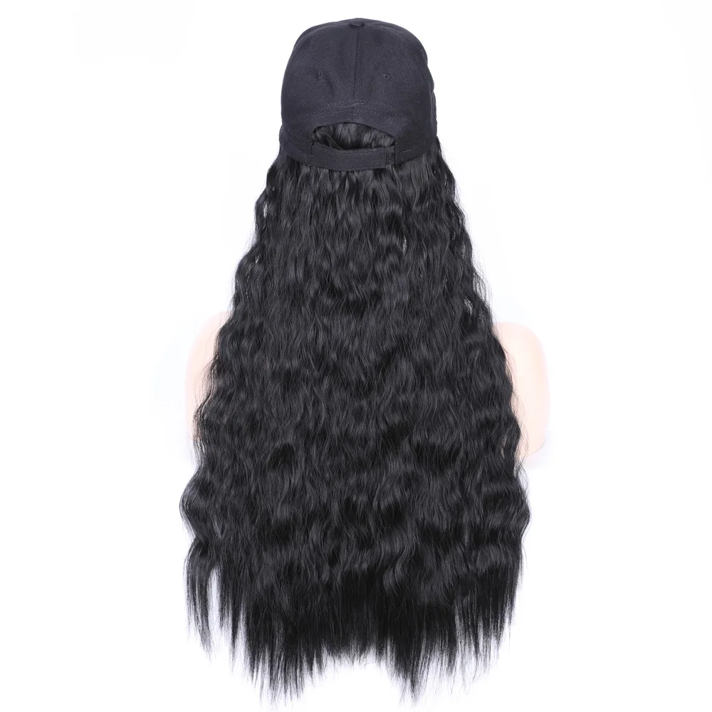 Women's Wavy Curly Baseball Cap Wig for Daily Use