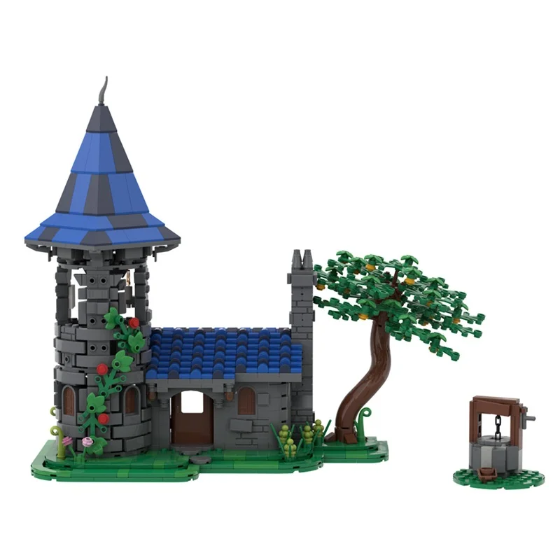 

MOC Modular Wizard's Manor Model Building Blocks Magic Manor Village Courtyard Building Assembled Brick Toys Halloween Gift