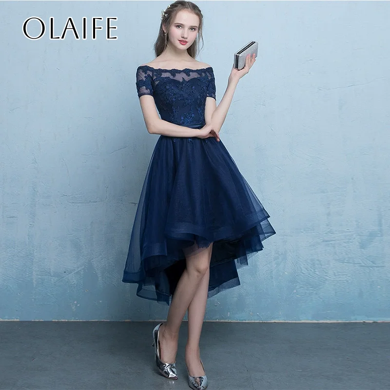 قبالة الكتف يزين فساتين العودة للوطن قصيرة الأكمام تول عالية منخفضة مطوي مخصصة شارون سعيد فساتين سه #4