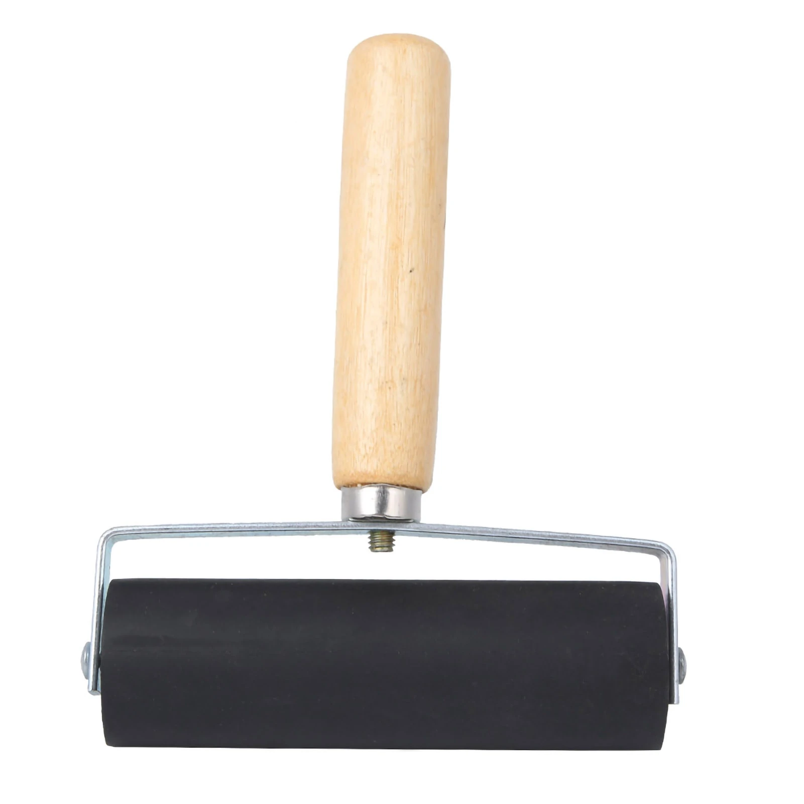 Rubber Printing Roller Black Detachable Wood Handle Printing Art Craft Tool Supplies L